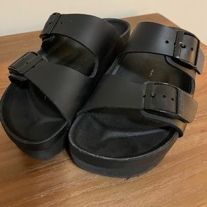 Birkenstock Papillio Arizona Platform Leather Black